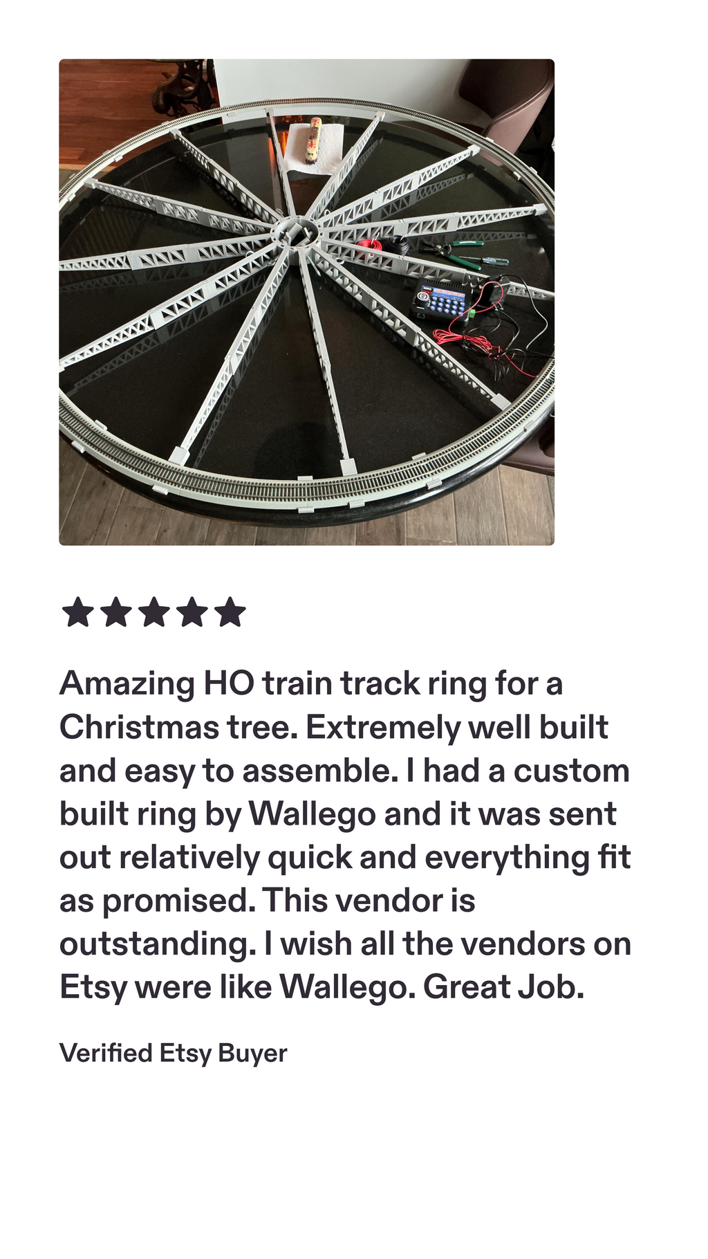 HO Scale Christmas Tree Train Track Bracket - for EZ-Track 26” radius