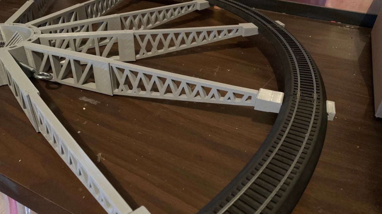 HO Scale Christmas Tree Train Track Bracket - for EZ-Track 18” radius